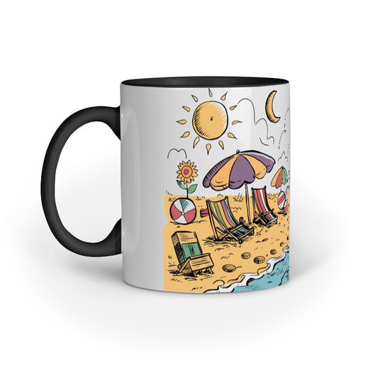 Doodle Beach Coffee Mug - Inner Color/White/Color Changing