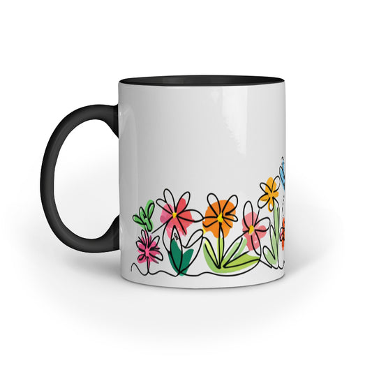 Flower Doodle Mug - Inner Color/White/Color Changing