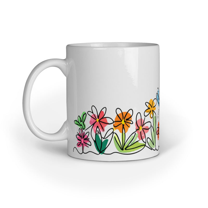 Multicolor Coffee Mug - Floral Doodle