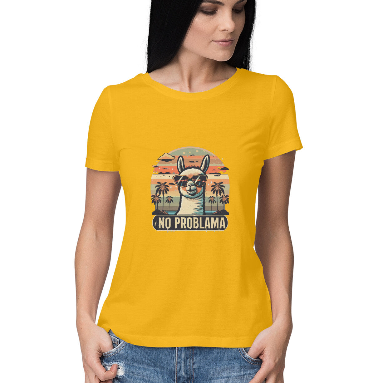 Women Round Neck T-Shirt - No Problama