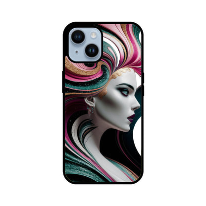 iPhone Glass Phone Case - Marble Girl