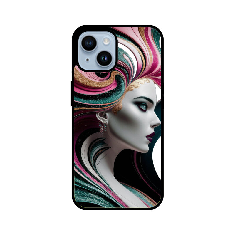 iPhone Glass Phone Case - Marble Girl