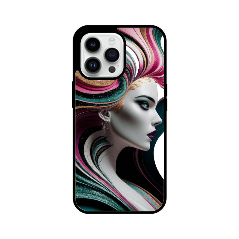 iPhone Glass Phone Case - Marble Girl