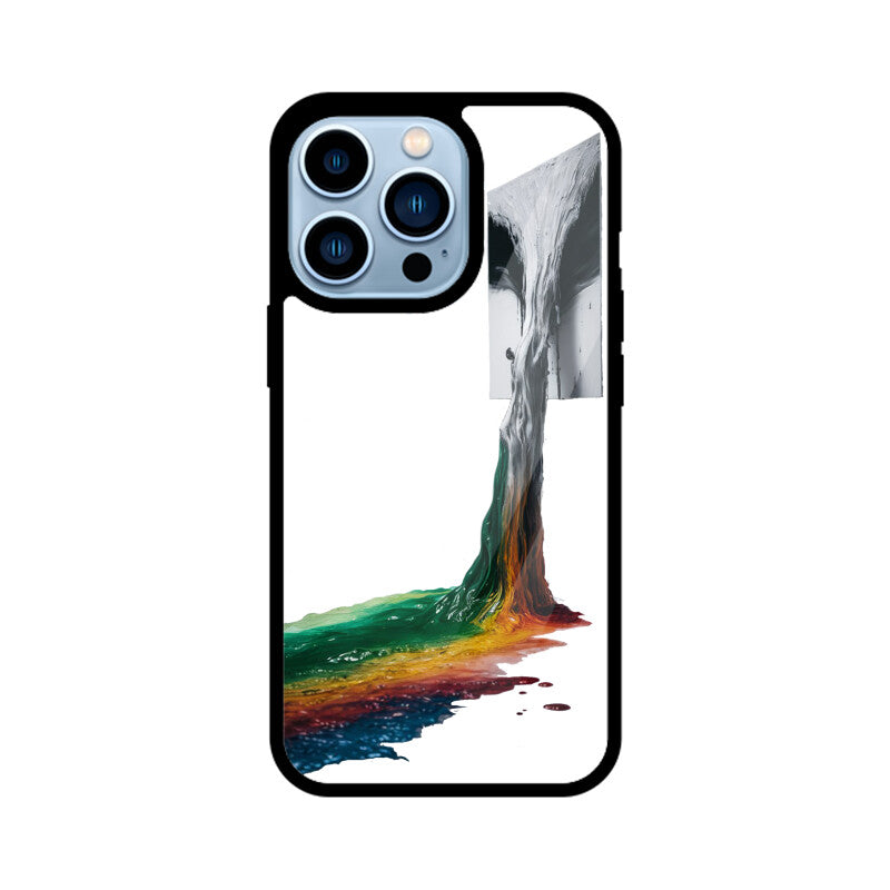 iPhone Glass Phone Case - Monochrome fluid