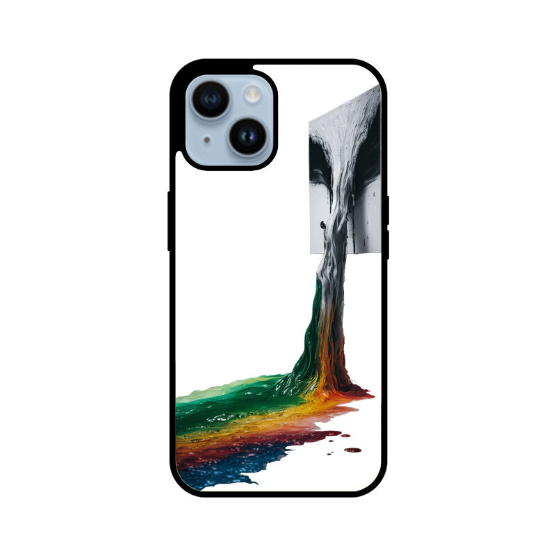 iPhone Glass Phone Case - Monochrome fluid