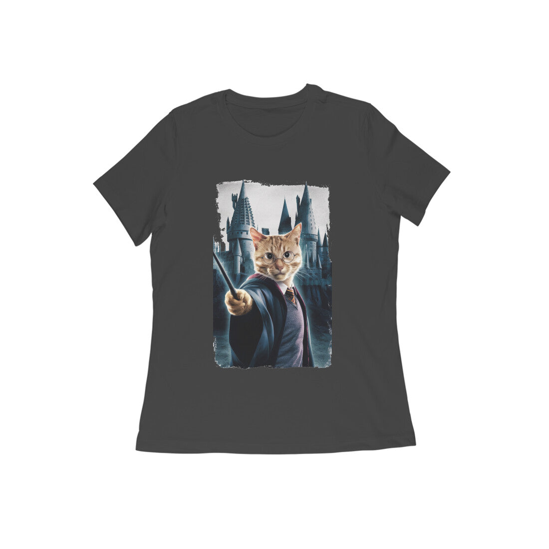 Women Round Neck T-Shirt - Catty Potter