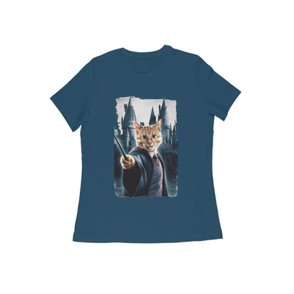 Women Round Neck T-Shirt - Catty Potter