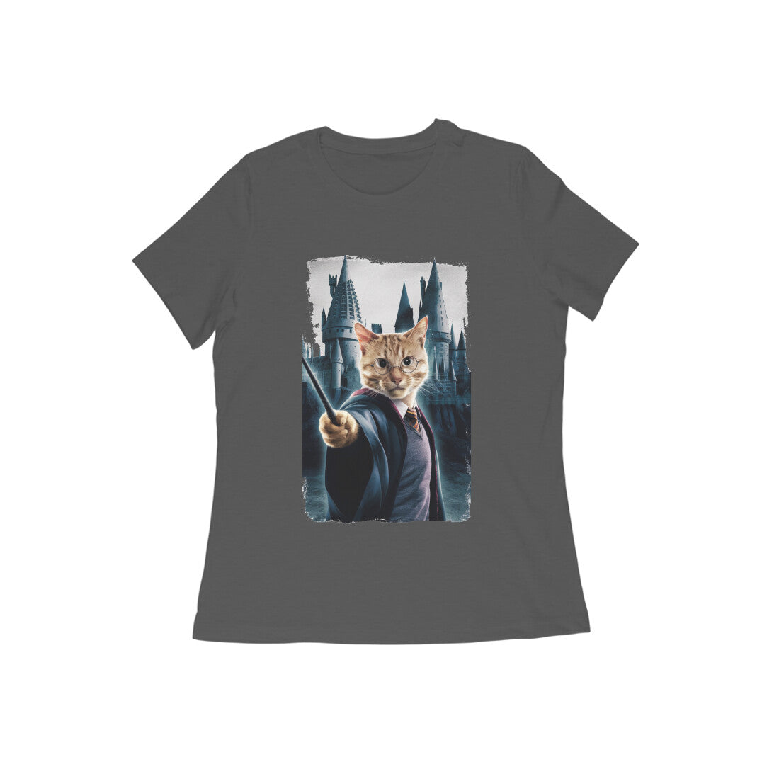 Women Round Neck T-Shirt - Catty Potter