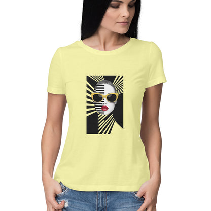 Women Round Neck T-Shirt - Lady Stripes