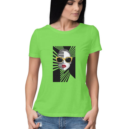 Women Round Neck T-Shirt - Lady Stripes