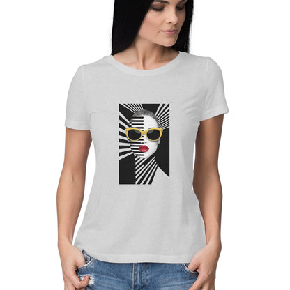 Women Round Neck T-Shirt - Lady Stripes