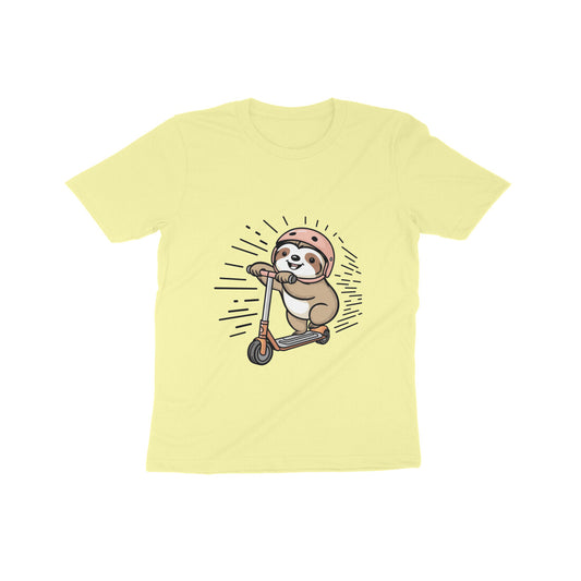 Kid's Round Neck T-Shirt - Kawai Sloth