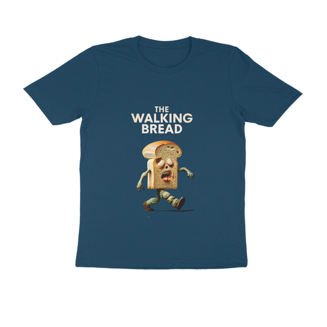 Men Round Neck T-Shirt - Walking Bread