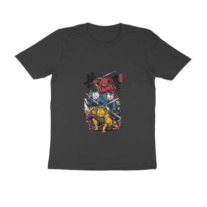 Men Round Neck T-Shirt - Ninja Cats