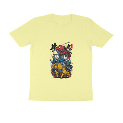 Men Round Neck T-Shirt - Ninja Cats