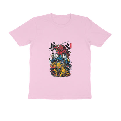 Men Round Neck T-Shirt - Ninja Cats