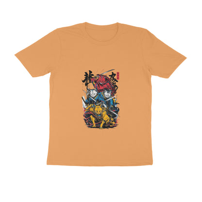 Men Round Neck T-Shirt - Ninja Cats