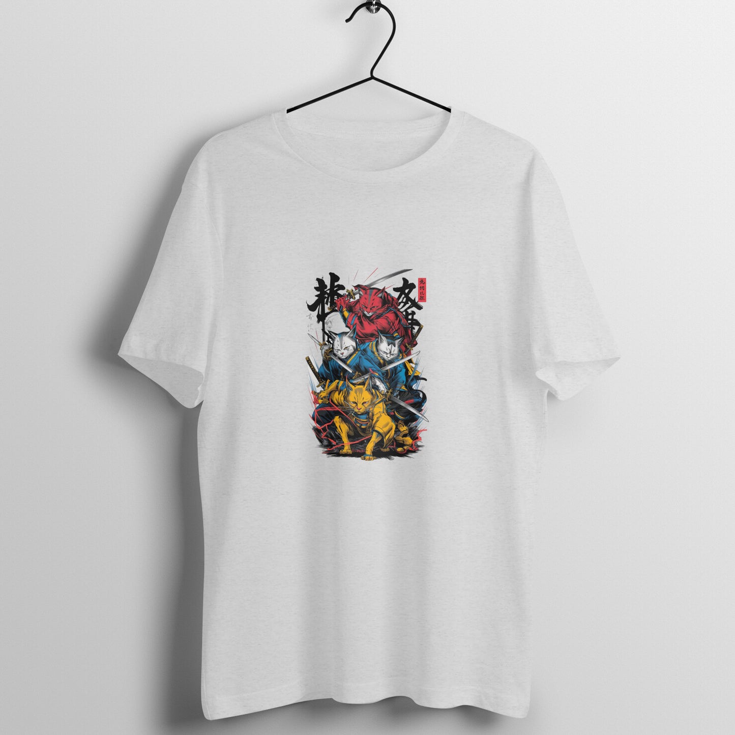 Men Round Neck T-Shirt - Ninja Cats