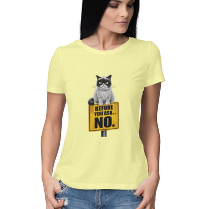 Women Round Neck T-Shirt - Grumpy Cat