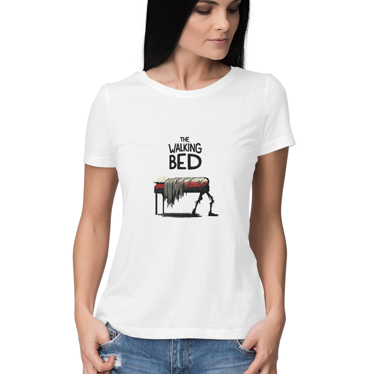 Women Round Neck T-Shirt - The Walking Bed