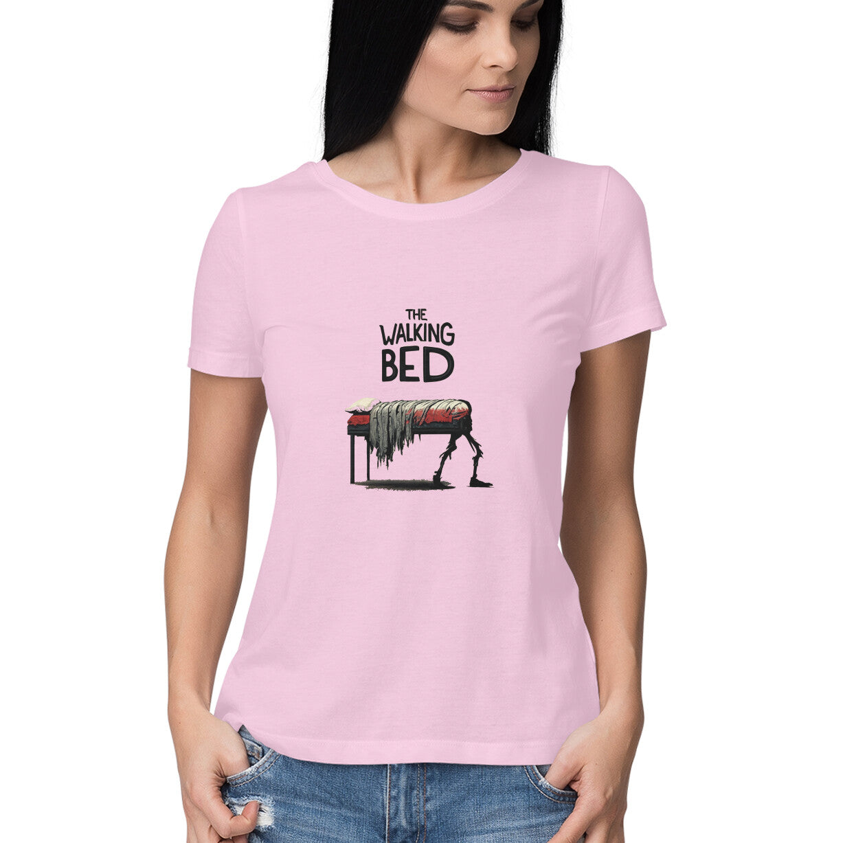 Women Round Neck T-Shirt - The Walking Bed