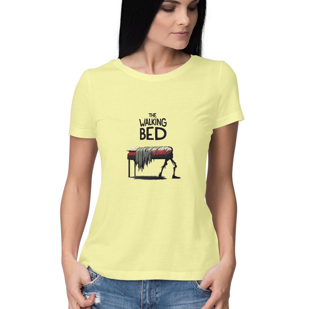 Women Round Neck T-Shirt - The Walking Bed