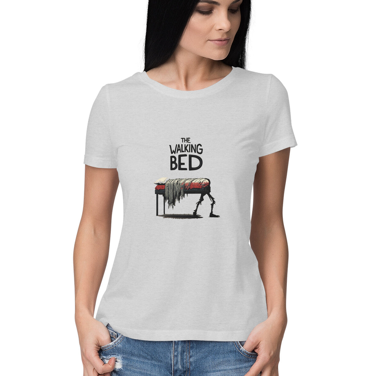 Women Round Neck T-Shirt - The Walking Bed