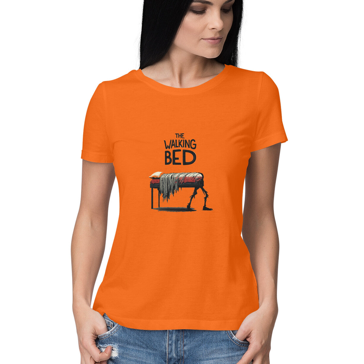 Women Round Neck T-Shirt - The Walking Bed