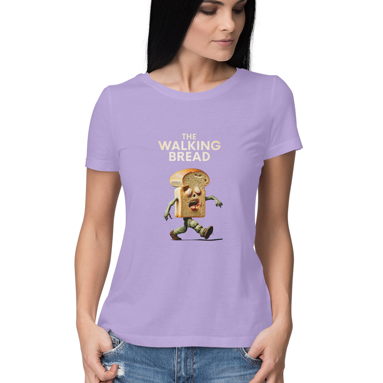 Women Round Neck T-Shirt - The Walking Bread