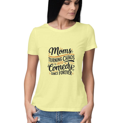 Women Round Neck T-Shirt - Moms Chaos