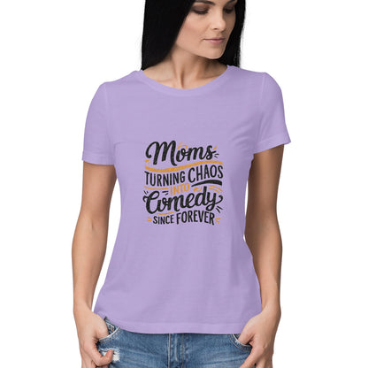 Women Round Neck T-Shirt - Moms Chaos