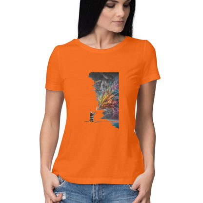 Women Round Neck T-Shirt - Firefighter