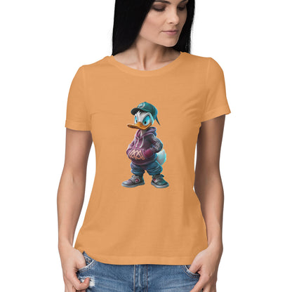 Women Round Neck T-Shirt - Quirky Donald