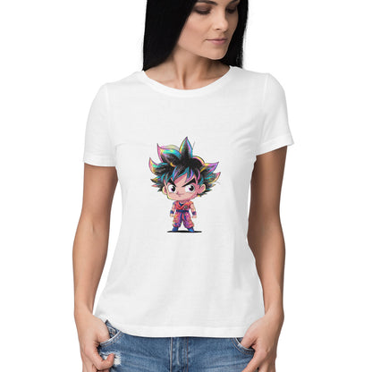 Women Round Neck T-Shirt - Chibi Goku