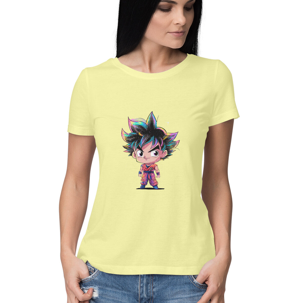 Women Round Neck T-Shirt - Chibi Goku