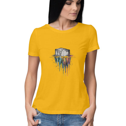 Women Round Neck T-Shirt - Melting Colors