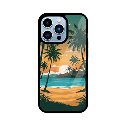 iPhone Glass Phone Case - Sunset Beach