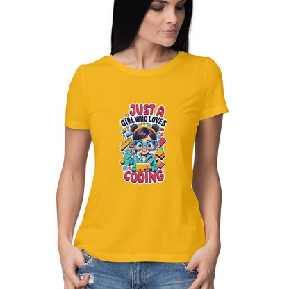 Women Round Neck T-Shirt - Coding Girl