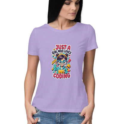 Women Round Neck T-Shirt - Coding Girl