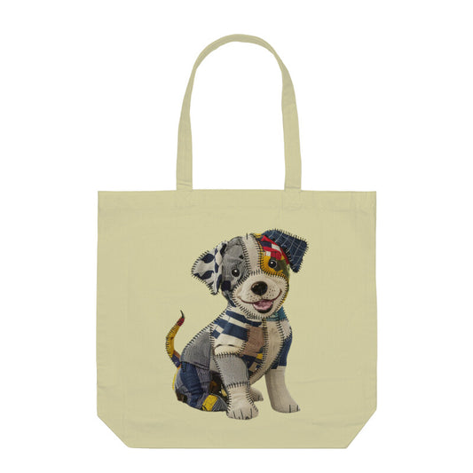 Unisex Tote Bag Zipper - Patchwork Pup