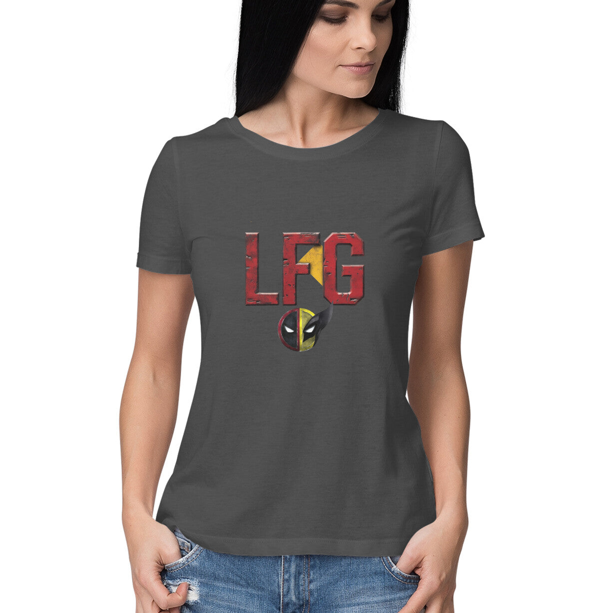 Women Round Neck T-Shirt - LFG | Deadpool & Wolverine