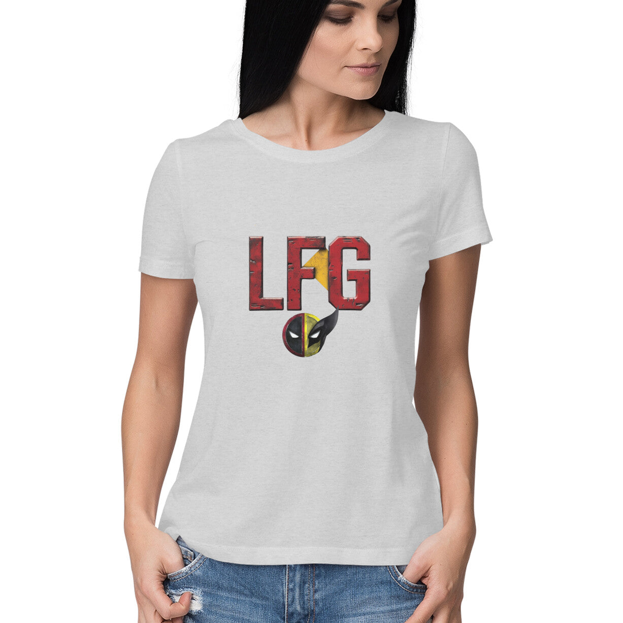 Women Round Neck T-Shirt - LFG | Deadpool & Wolverine