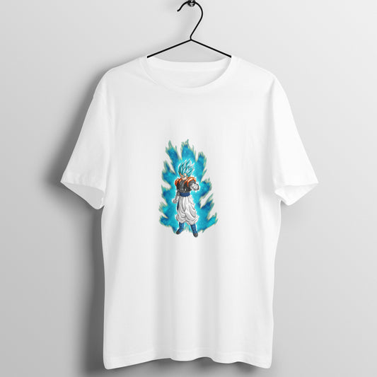 Men Round Neck T-Shirt - Gogeta Blue Super Saiyan God