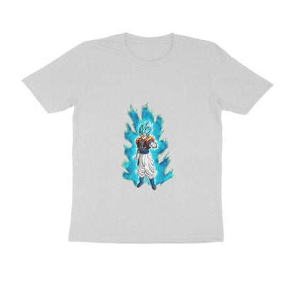 Men Round Neck T-Shirt - Gogeta Blue Super Saiyan God