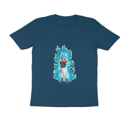 Men Round Neck T-Shirt - Gogeta Blue Super Saiyan God