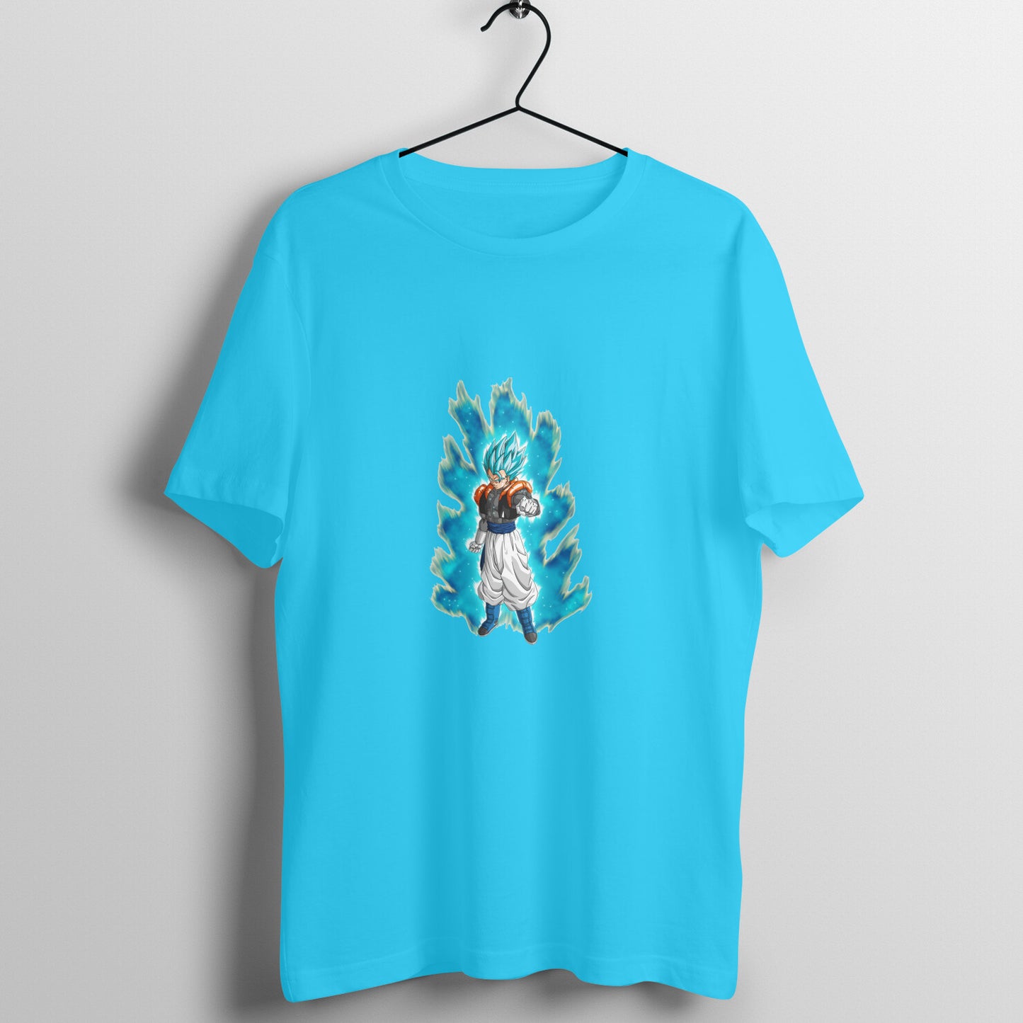 Men Round Neck T-Shirt - Gogeta Blue Super Saiyan God