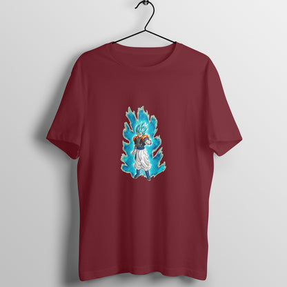 Men Round Neck T-Shirt - Gogeta Blue Super Saiyan God