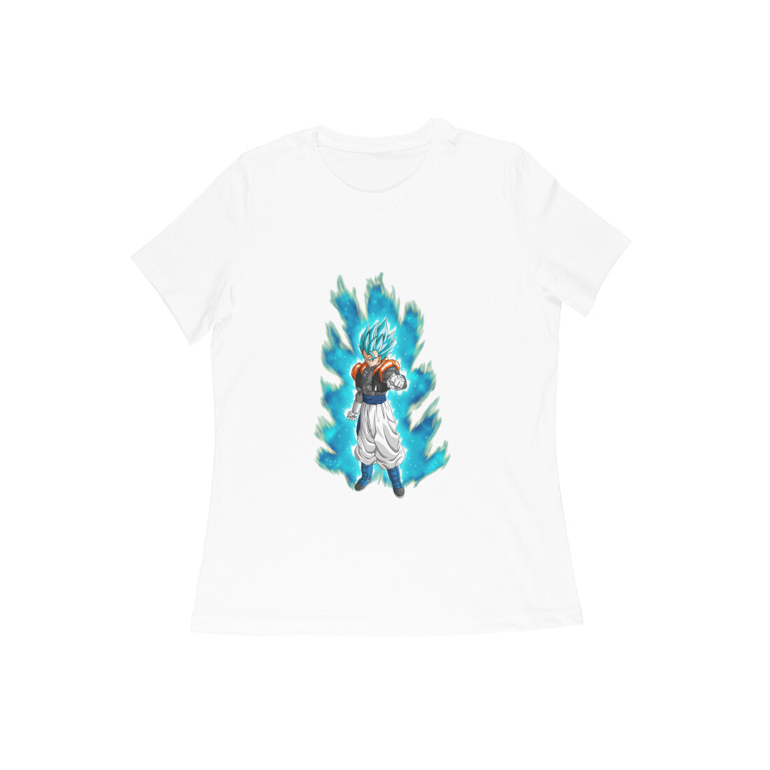 Women Round Neck T-Shirt - Gogeta Blue Super Saiyan God