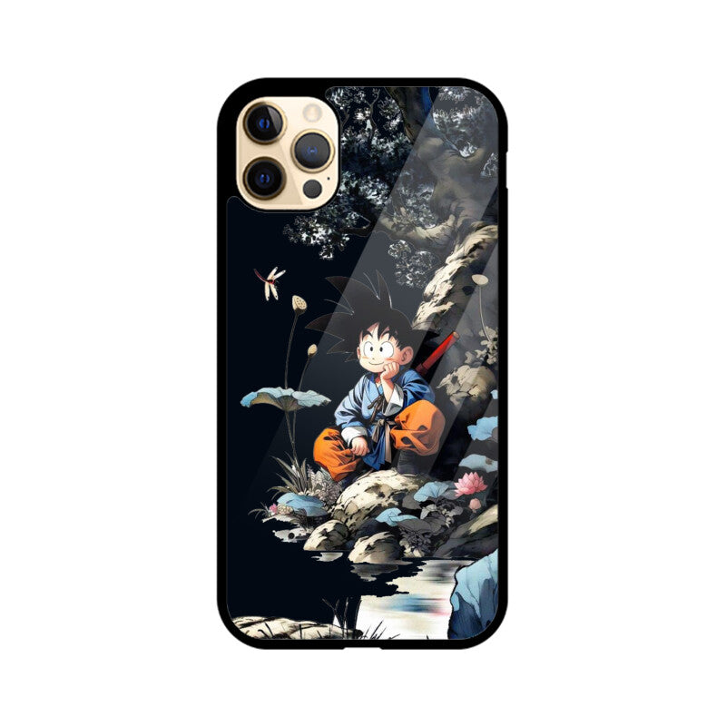 iPhone Glass Phone Case - Kid Goku Serene