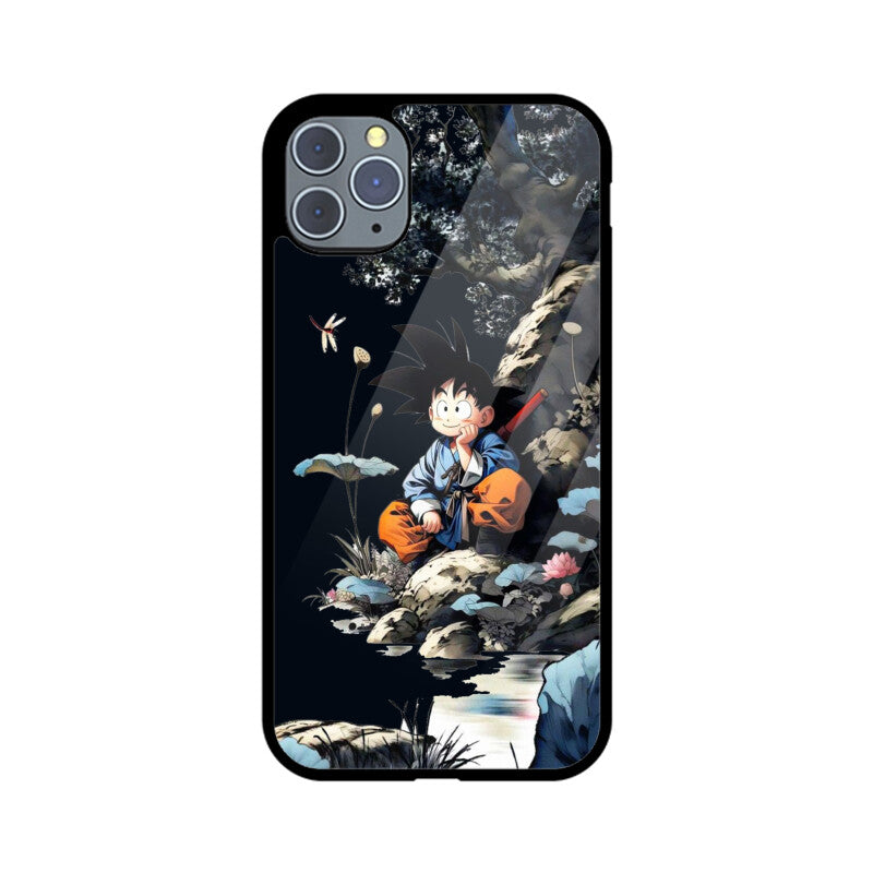 iPhone Glass Phone Case - Kid Goku Serene